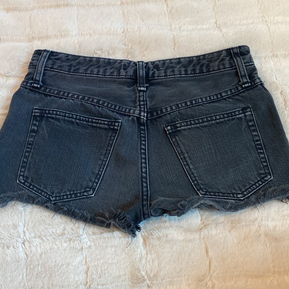 Free People Black Jean Shorts 25 Raw Hem - Picture 3 of 7
